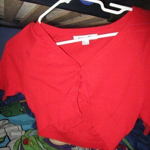 Womens red sweater rop